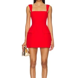 Amanda Uprichard Bethany Romper in Red